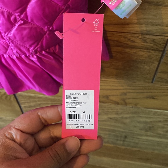 ***NWT*** Lilly Pulitzer girls Melanie reversible vest - Picture 6 of 10